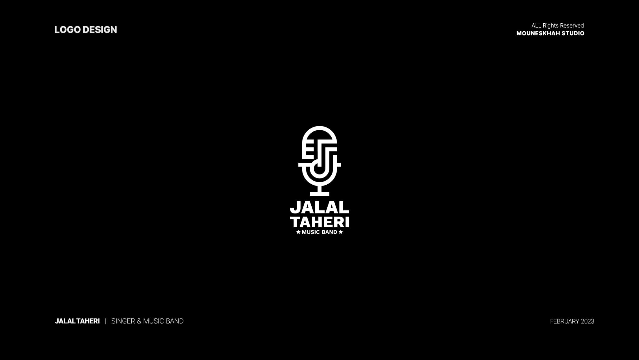 طراحی لوگو برند جلال طاهری | JALAL TAHERI — لوگو روی زمینه تیره