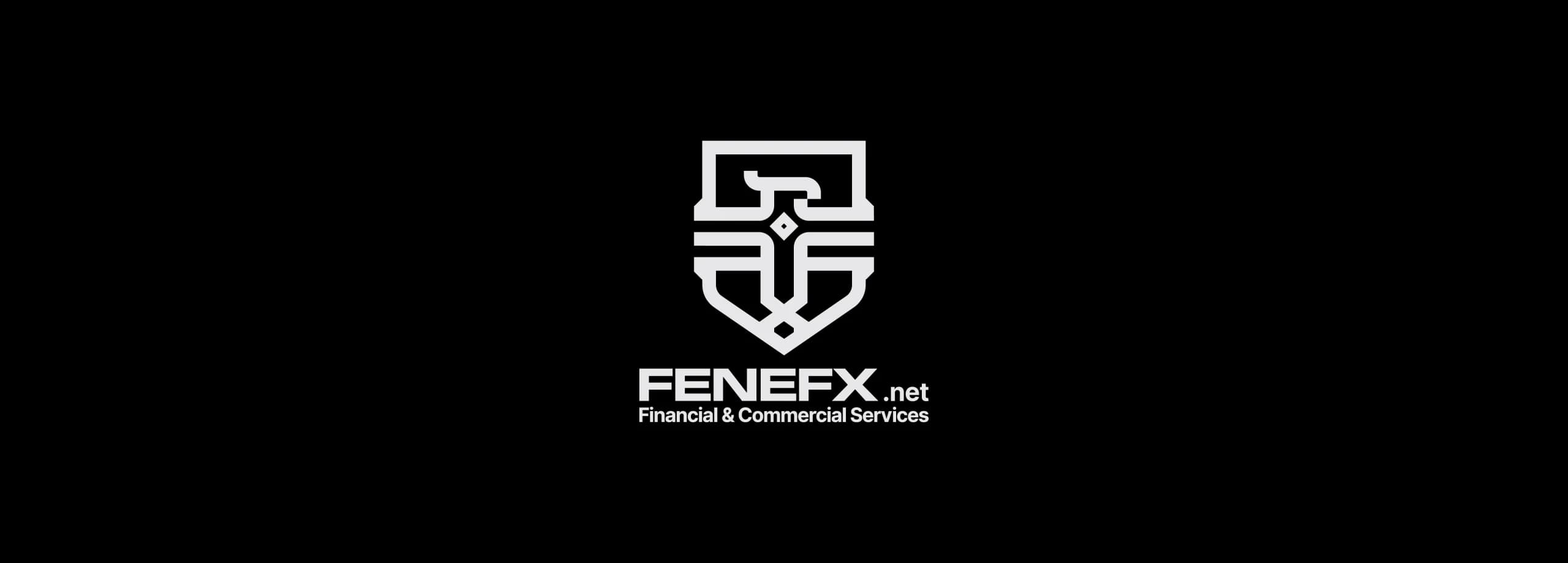 طراحی لوگو برند فنفیکس | FENEFX — لوگو روی زمینه تیره