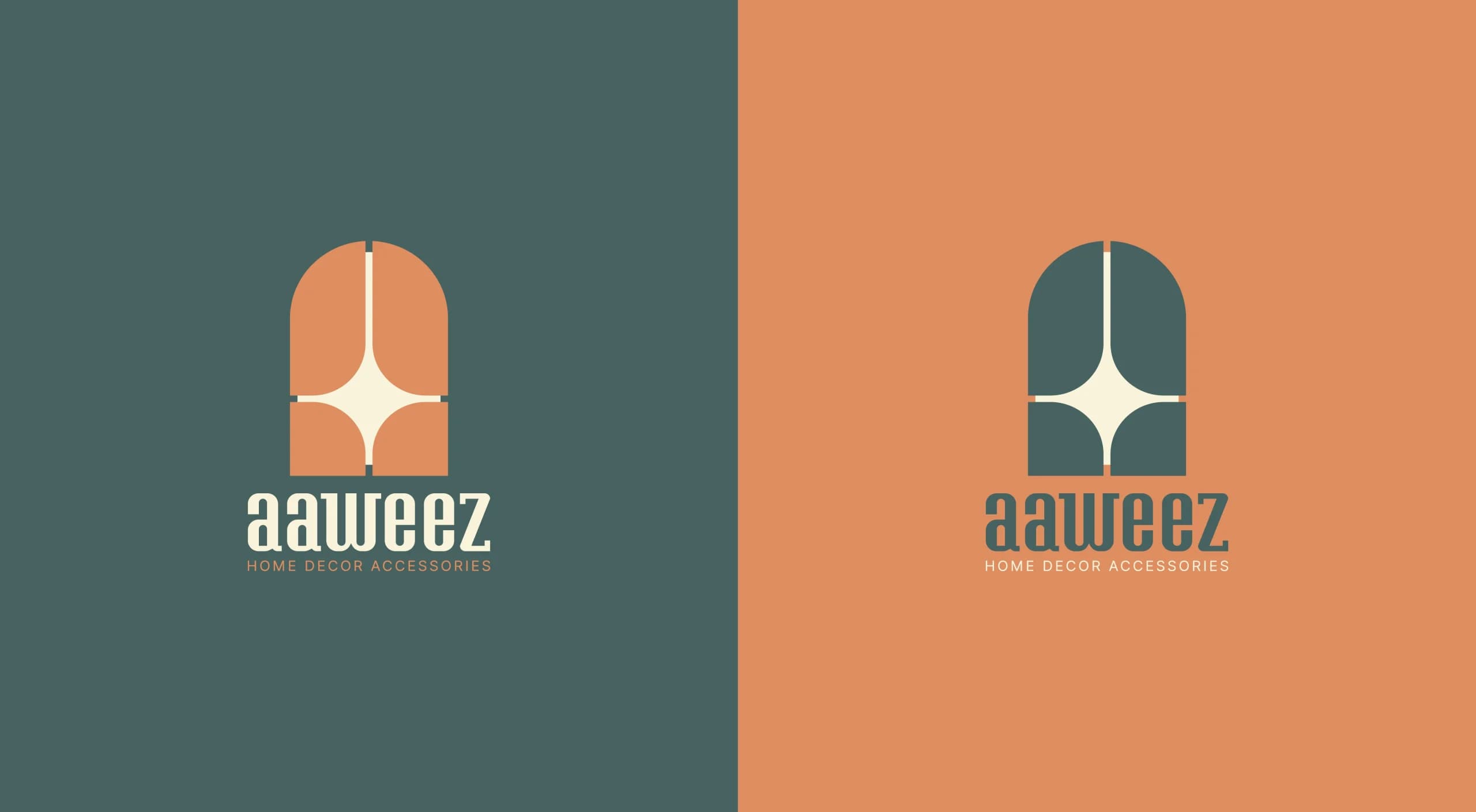 طراحی لوگو برند آویز | AAWEEZ — لوگو روی رنگ سازمانی