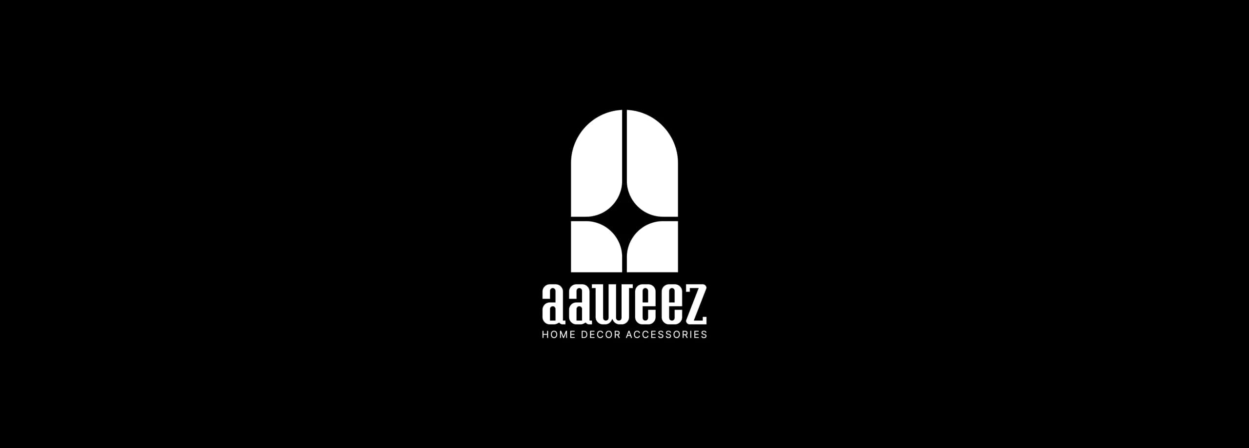 طراحی لوگو برند آویز | AAWEEZ — لوگو روی زمینه تیره