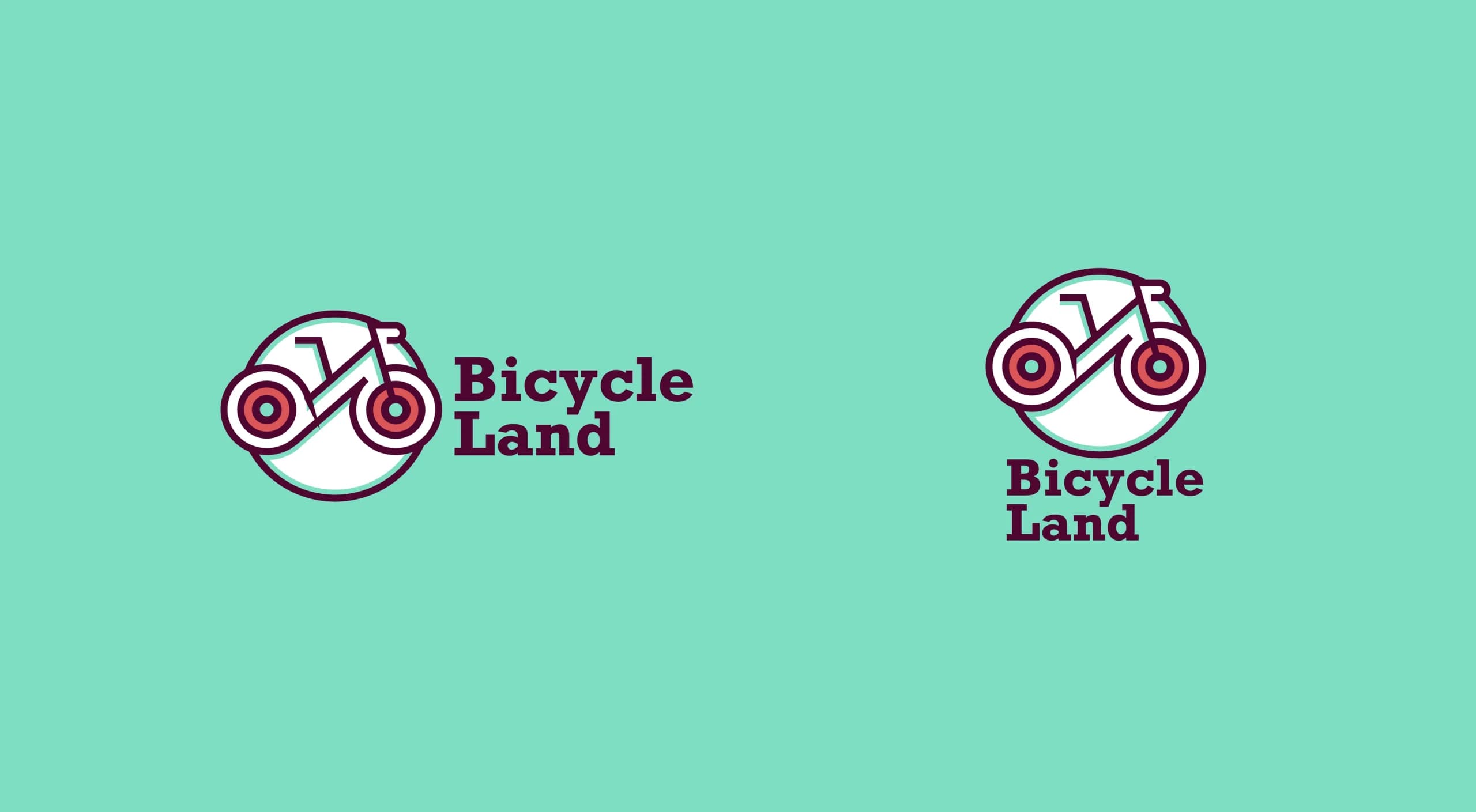 طراحی لوگو برند بایسکل لند | BICYCLE LAND — لوگو روی رنگ سازمانی