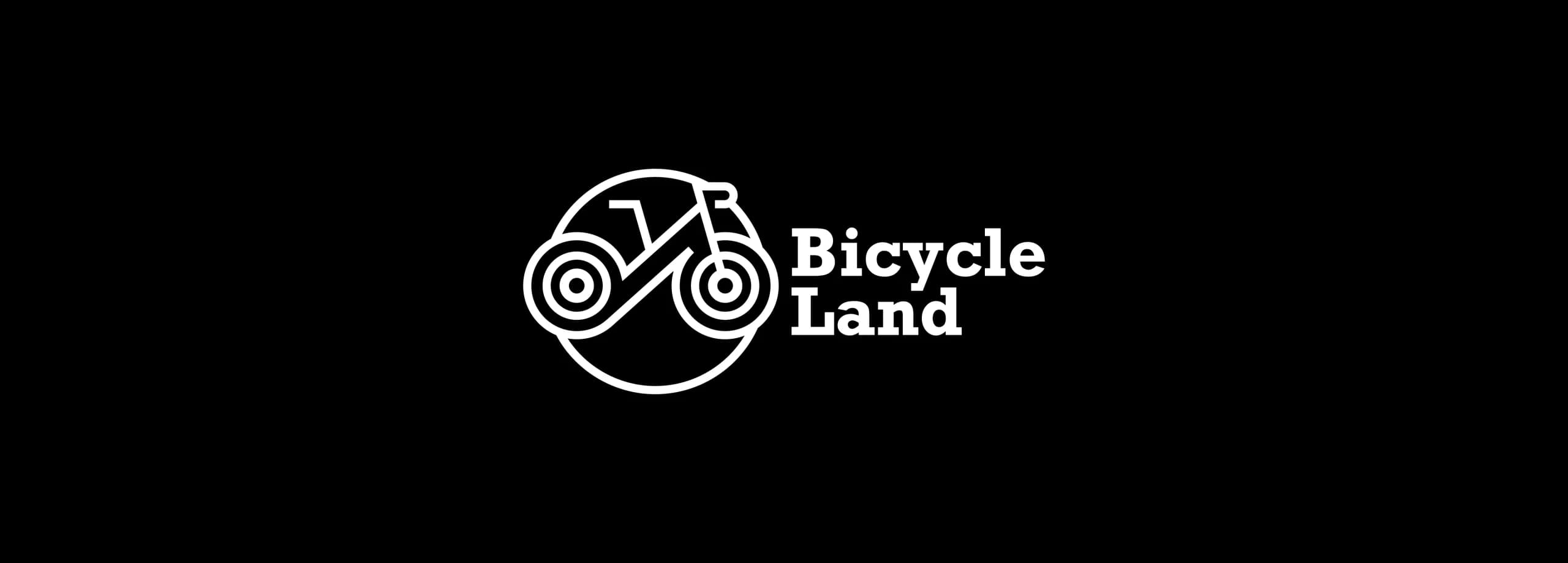 طراحی لوگو برند بایسکل لند | BICYCLE LAND — لوگو روی زمینه تیره