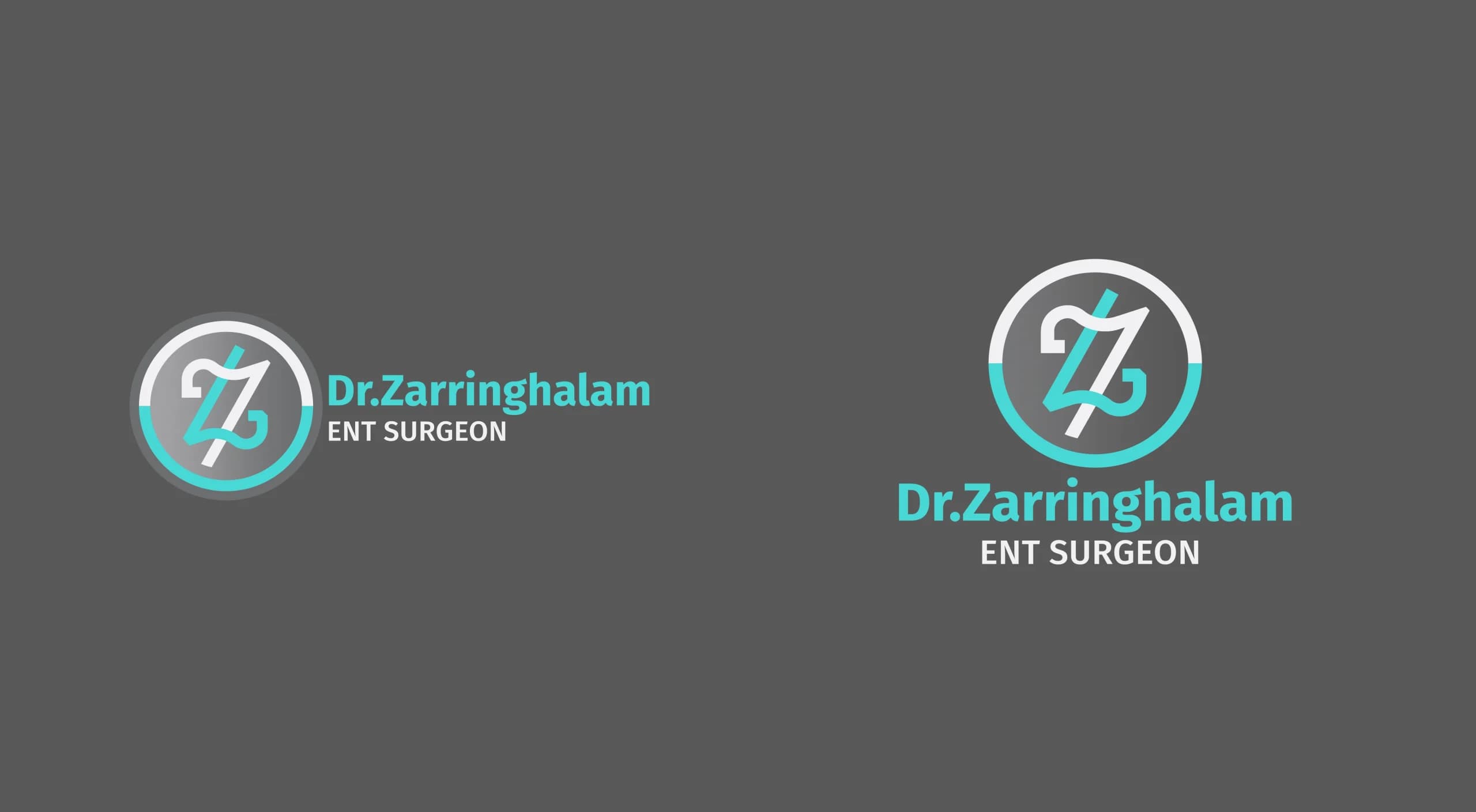 طراحی لوگو برند شخصی دکتر زرین قلم | DR.ZARIN GHALAM — لوگو روی رنگ سازمانی