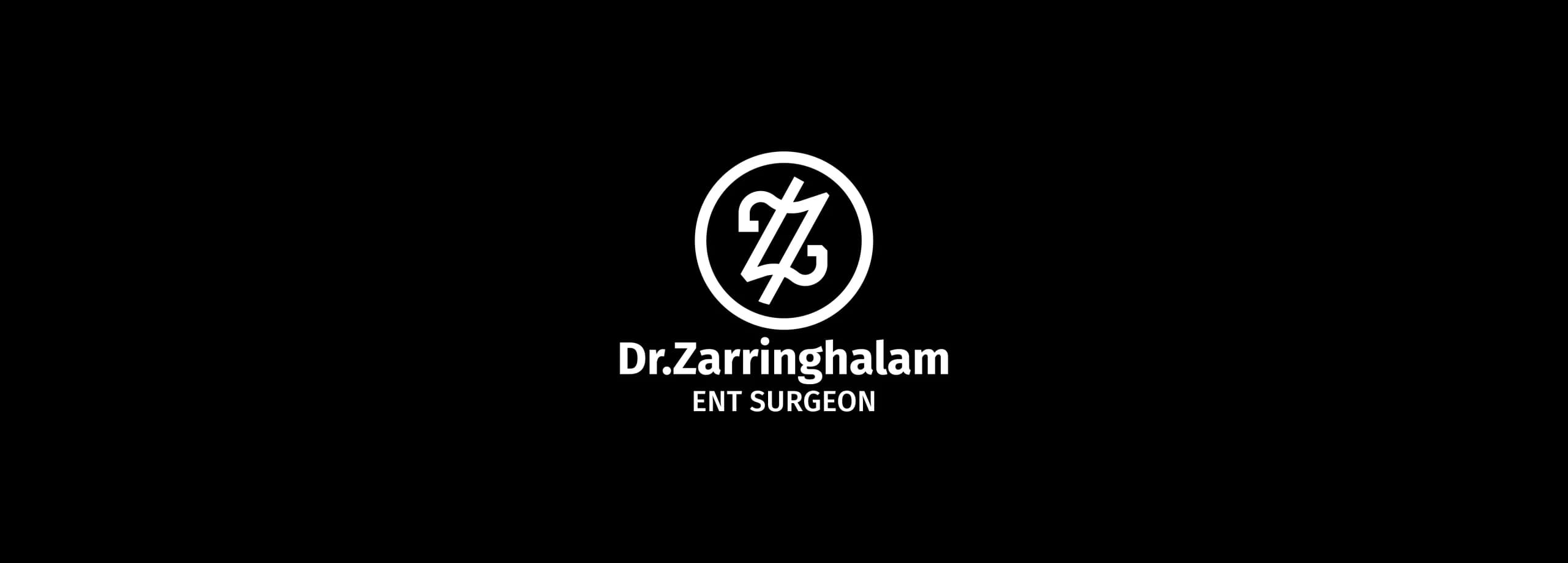 طراحی لوگو برند شخصی دکتر زرین قلم | DR.ZARIN GHALAM — لوگو روی زمینه تیره