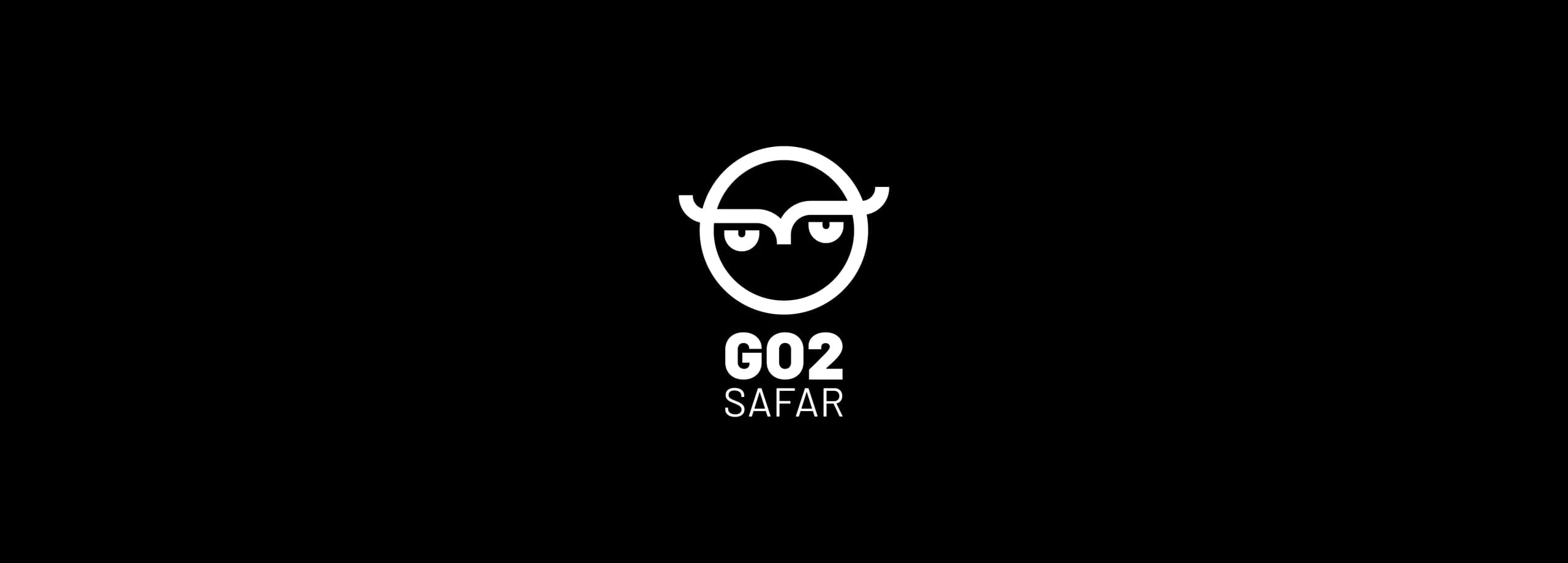 طراحی لوگو برند گوتوسفر | GO2SAFAR — لوگو روی زمینه تیره