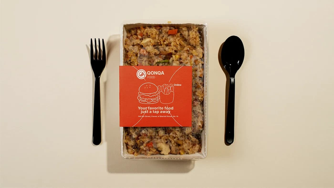 طراحی لوگو برند QONQA FOOD — کاربرد