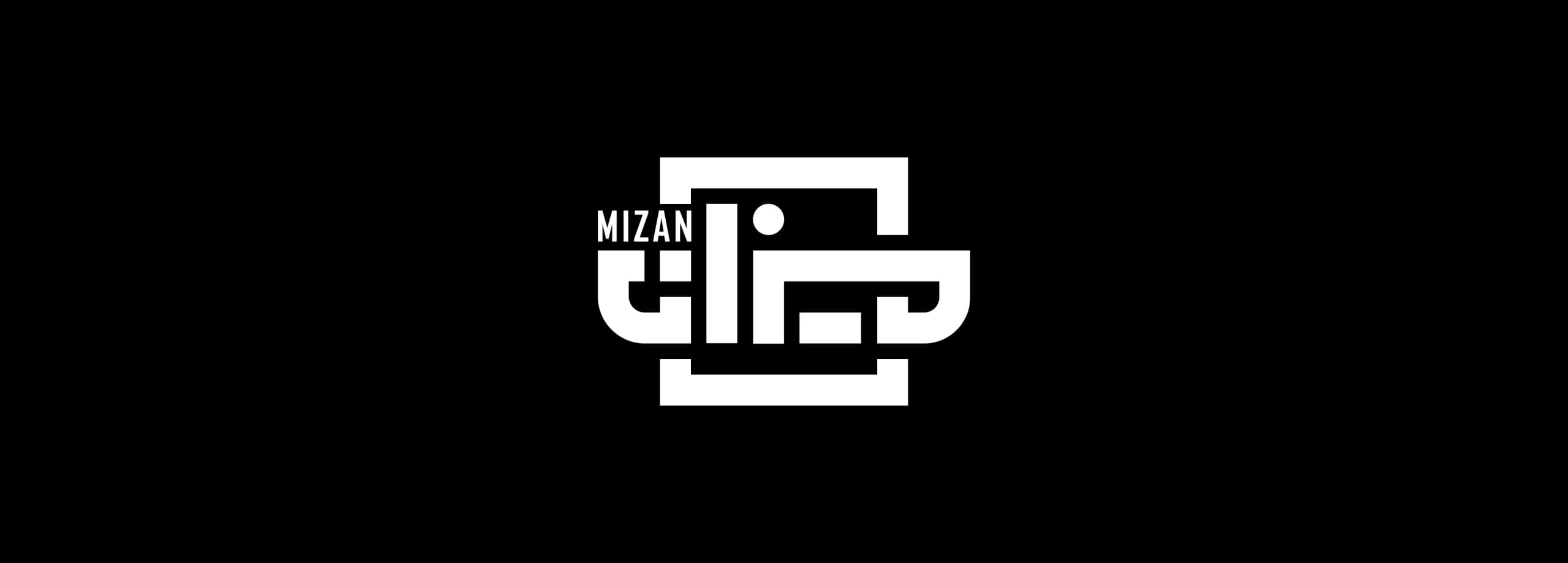 طراحی لوگو آژانس تبلیغاتی میزان | MIZAN — لوگو روی زمینه تیره