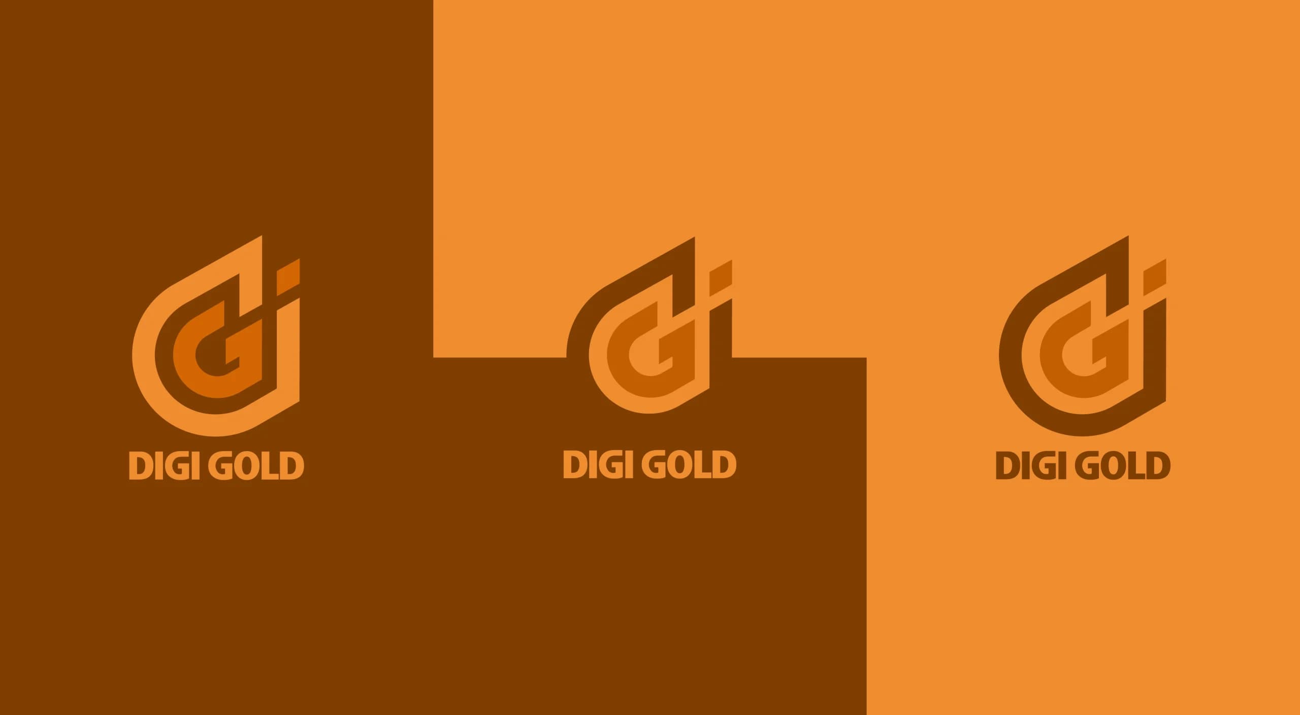 طراحی لوگو برند دیجی گلد | DIGI GOLD — لوگو روی رنگ سازمانی