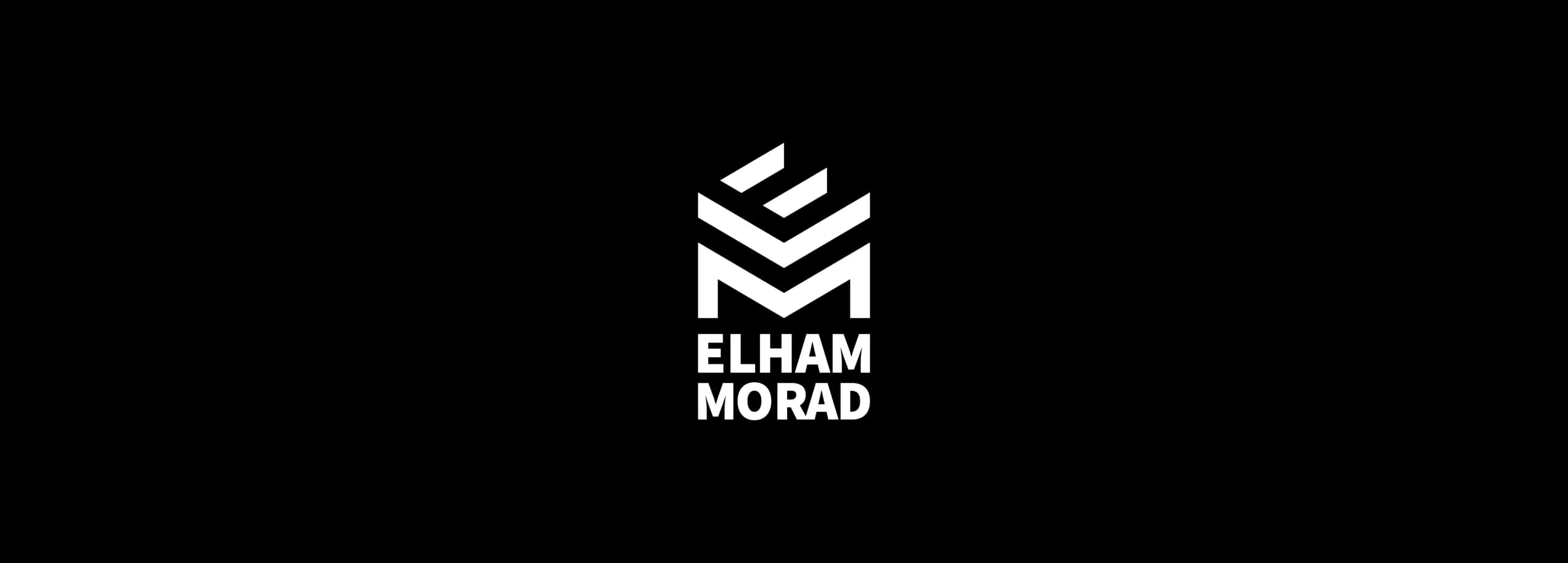 طراحی لوگو برند الهام مراد | Elham Morad — لوگو روی زمینه تیره