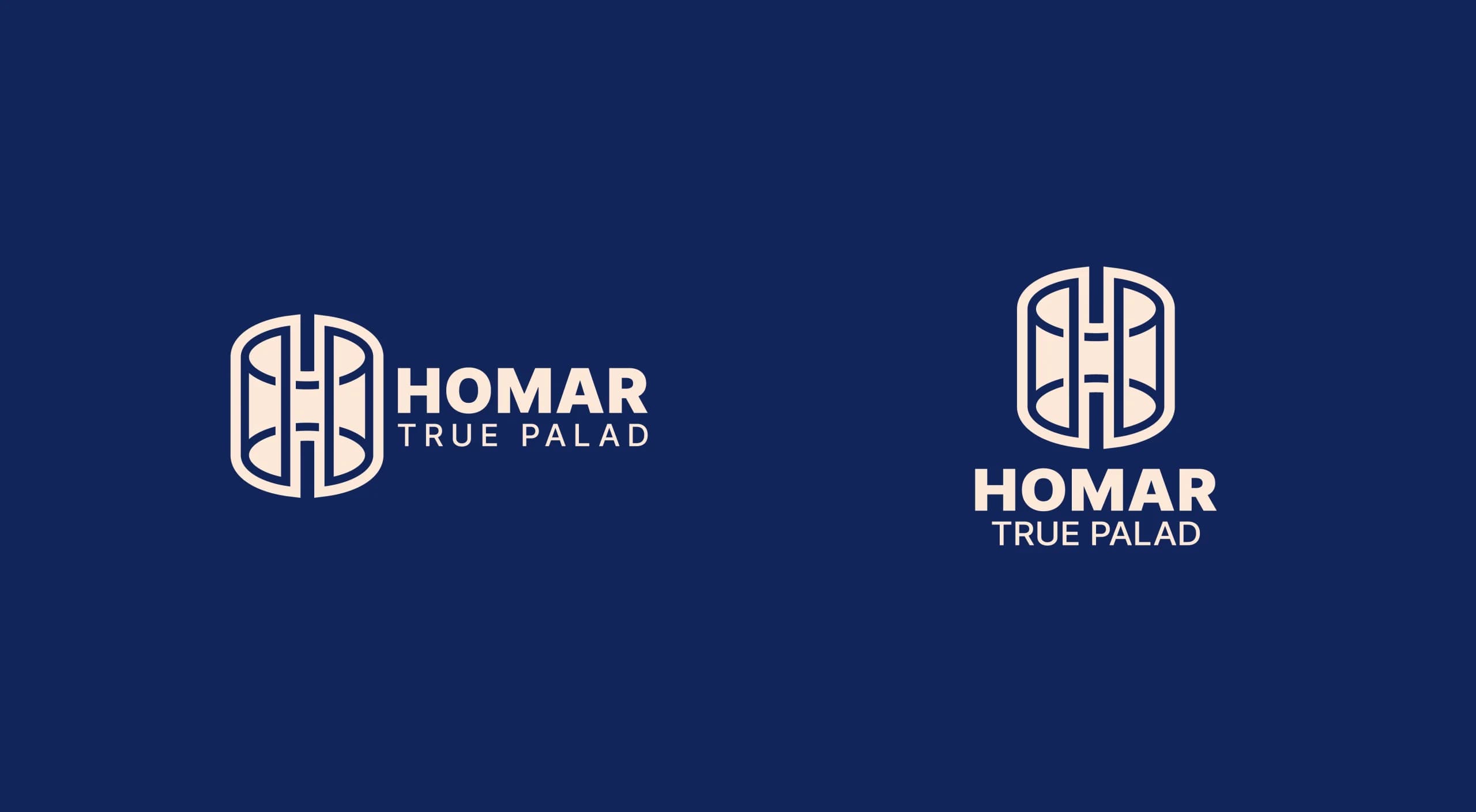 طراحی لوگو برند هومر | HOMAR — لوگو روی رنگ سازمانی