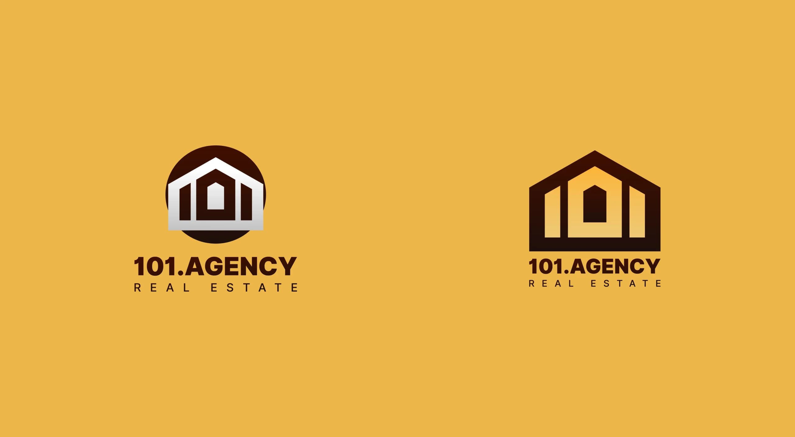 طراحی لوگو برند آژانس 101 | 101 AGENCY — لوگو روی رنگ سازمانی