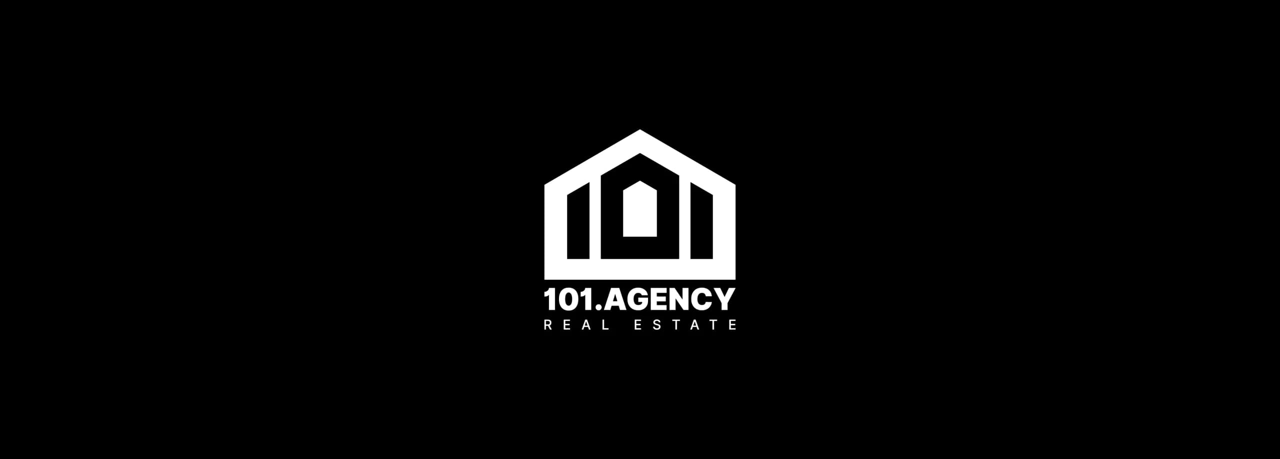 طراحی لوگو برند آژانس 101 | 101 AGENCY — لوگو روی زمینه تیره