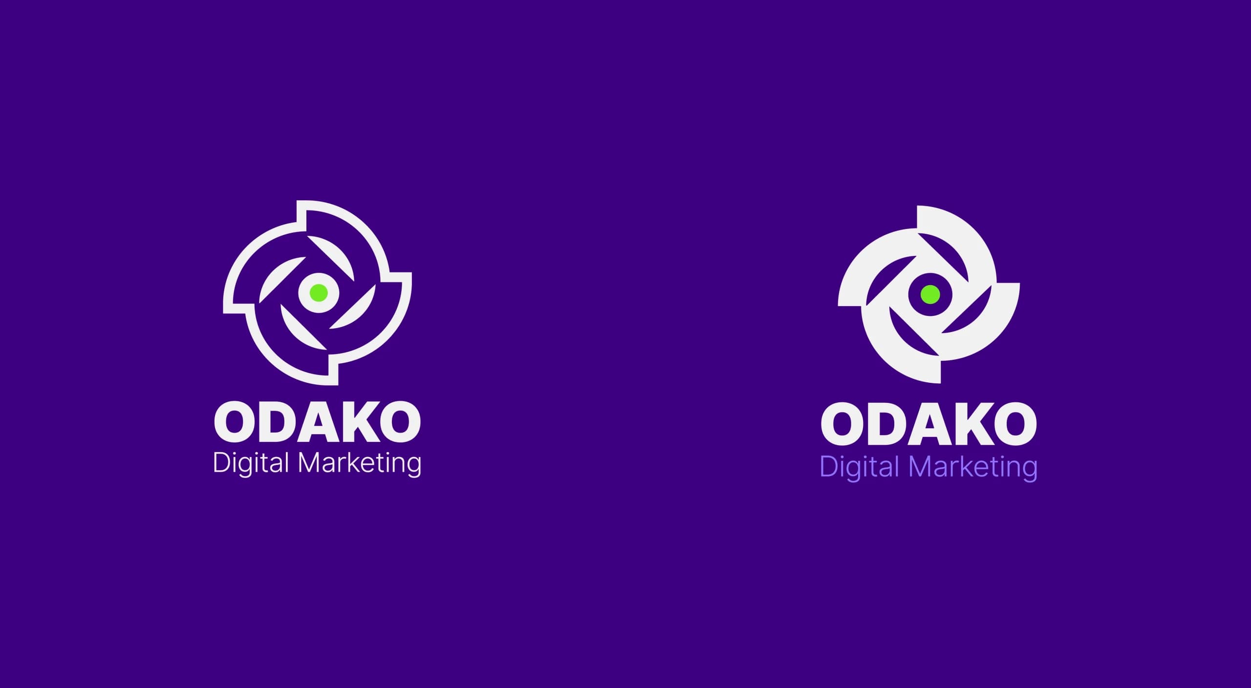 طراحی لوگو برند اوداکو | ODAKO — لوگو روی رنگ سازمانی