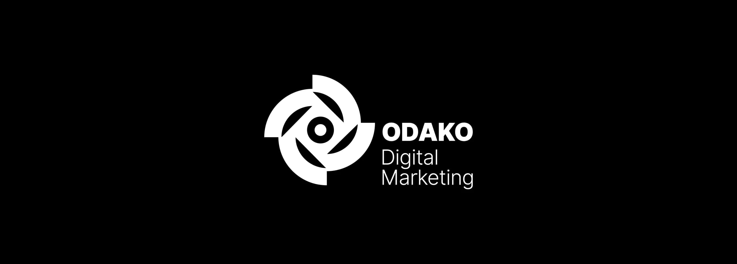 طراحی لوگو برند اوداکو | ODAKO — لوگو روی زمینه تیره