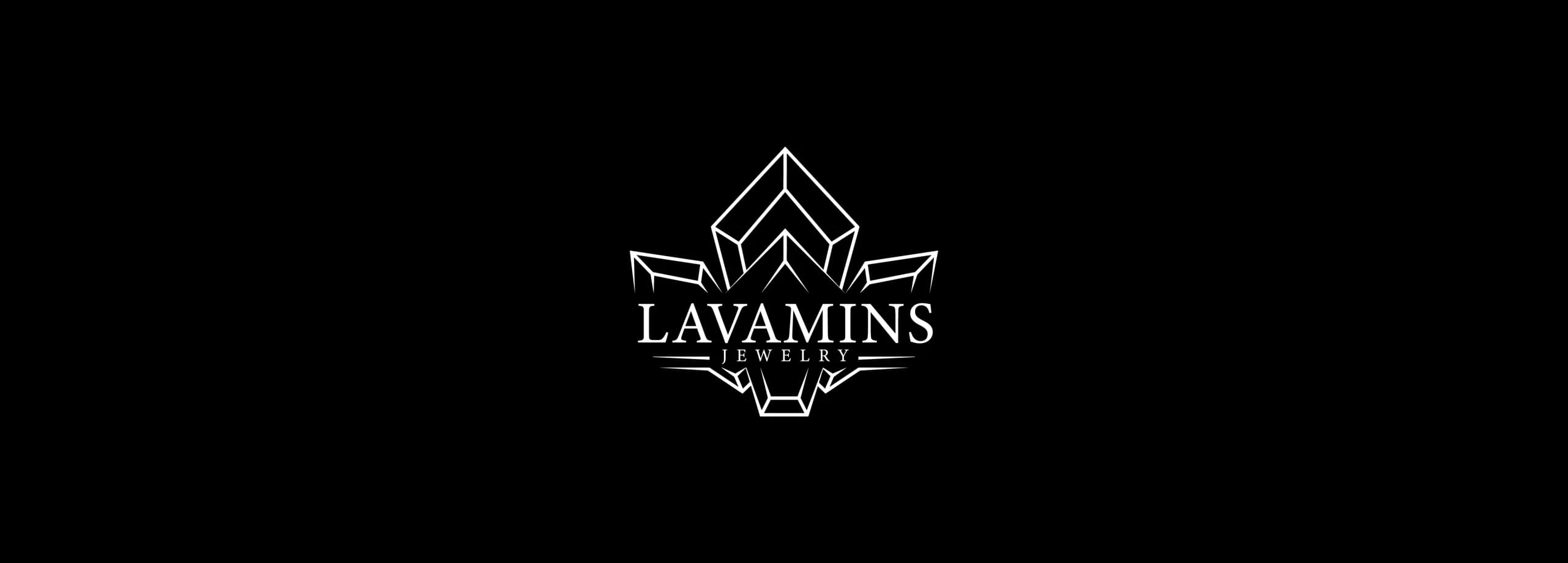 طراحی لوگو برند لاوامینس | LAVAMNIS — لوگو روی زمینه تیره