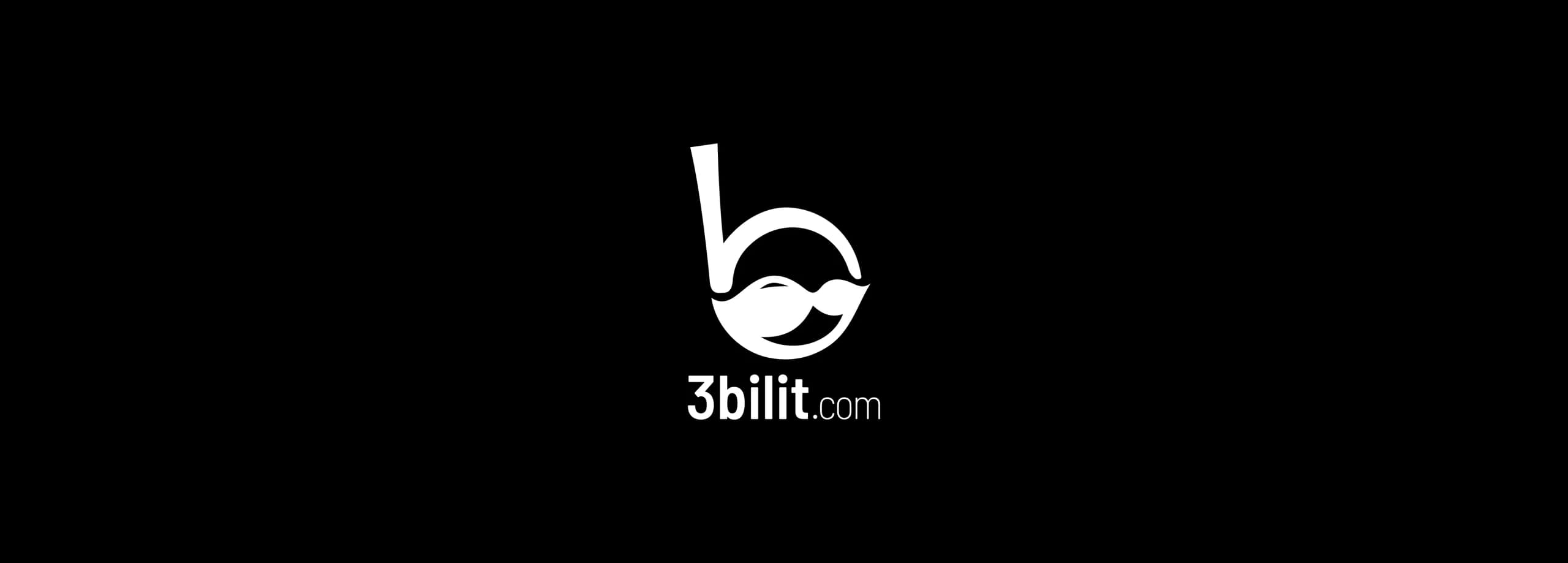 طراحی لوگو برند تری بلیت | 3BILIT — لوگو روی زمینه تیره