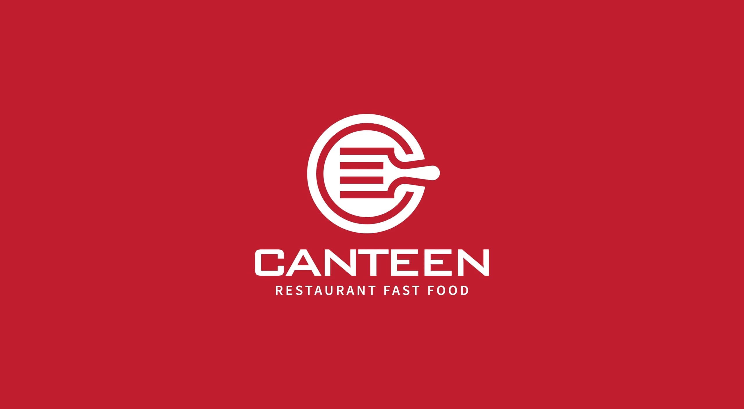 طراحی لوگو برند کانتین | CANTEEN — لوگو روی رنگ سازمانی