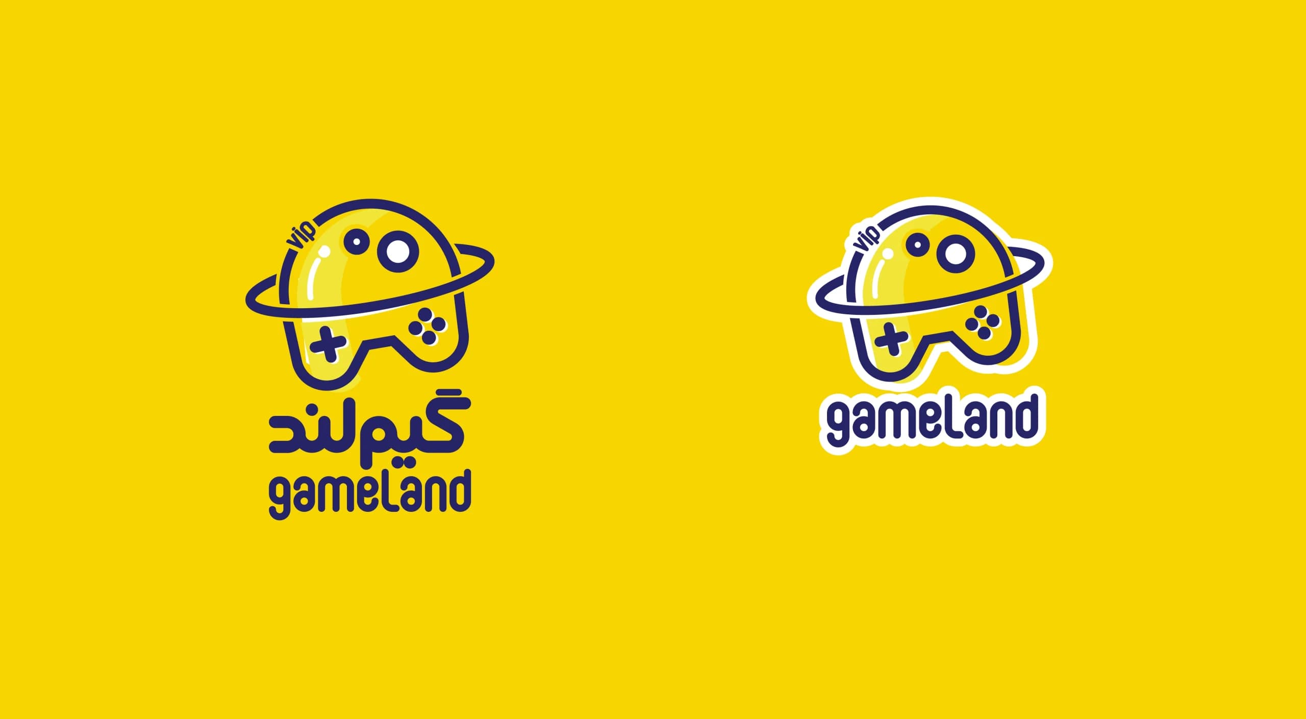 طراحی لوگوی برند گیم لند | GAMELAND — لوگو روی رنگ سازمانی
