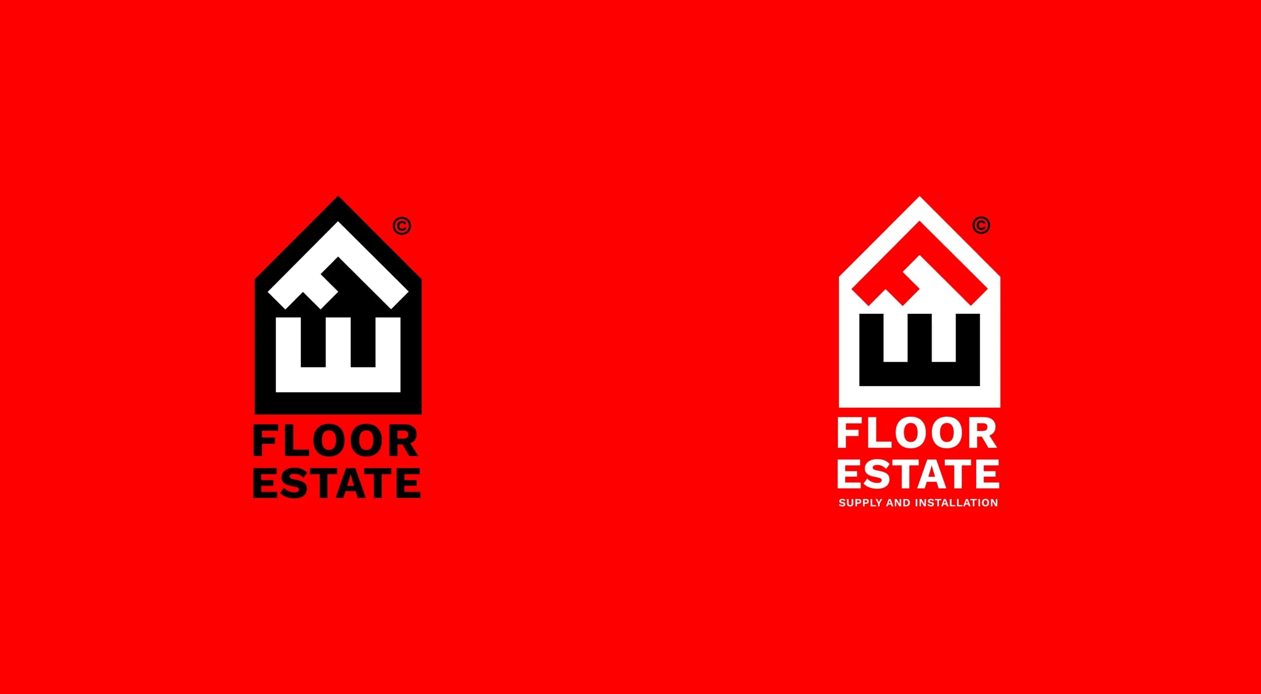 طراحی لوگو برند شرکت فلور استیت | FLOOR STATE — لوگو روی رنگ سازمانی