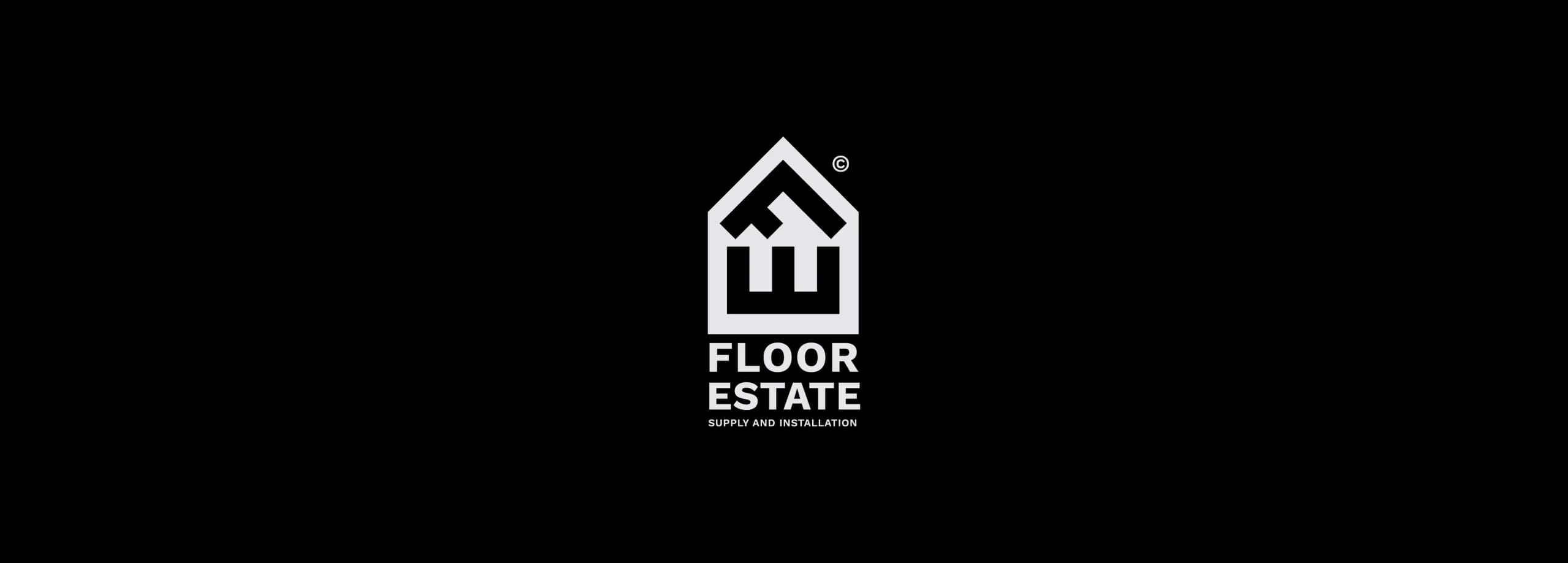 طراحی لوگو برند شرکت فلور استیت | FLOOR STATE — لوگو روی زمینه تیره