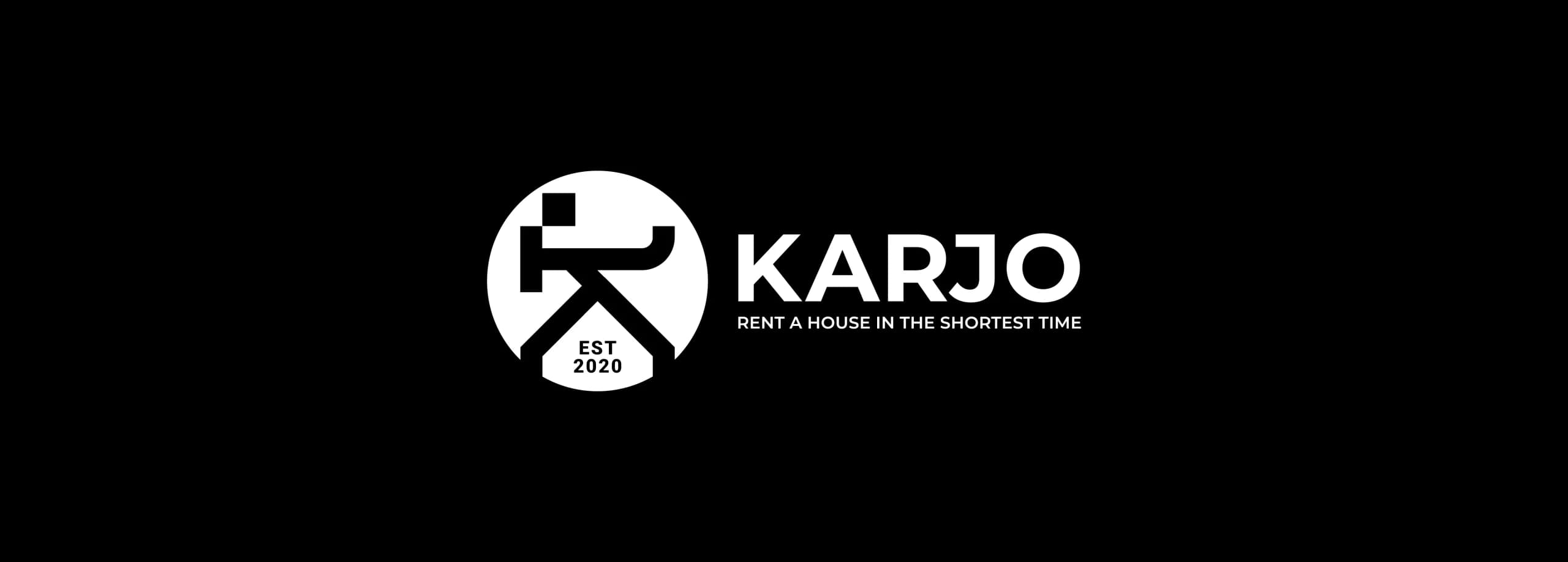 طراحی لوگو برند کارجو | KARJO — لوگو روی زمینه تیره