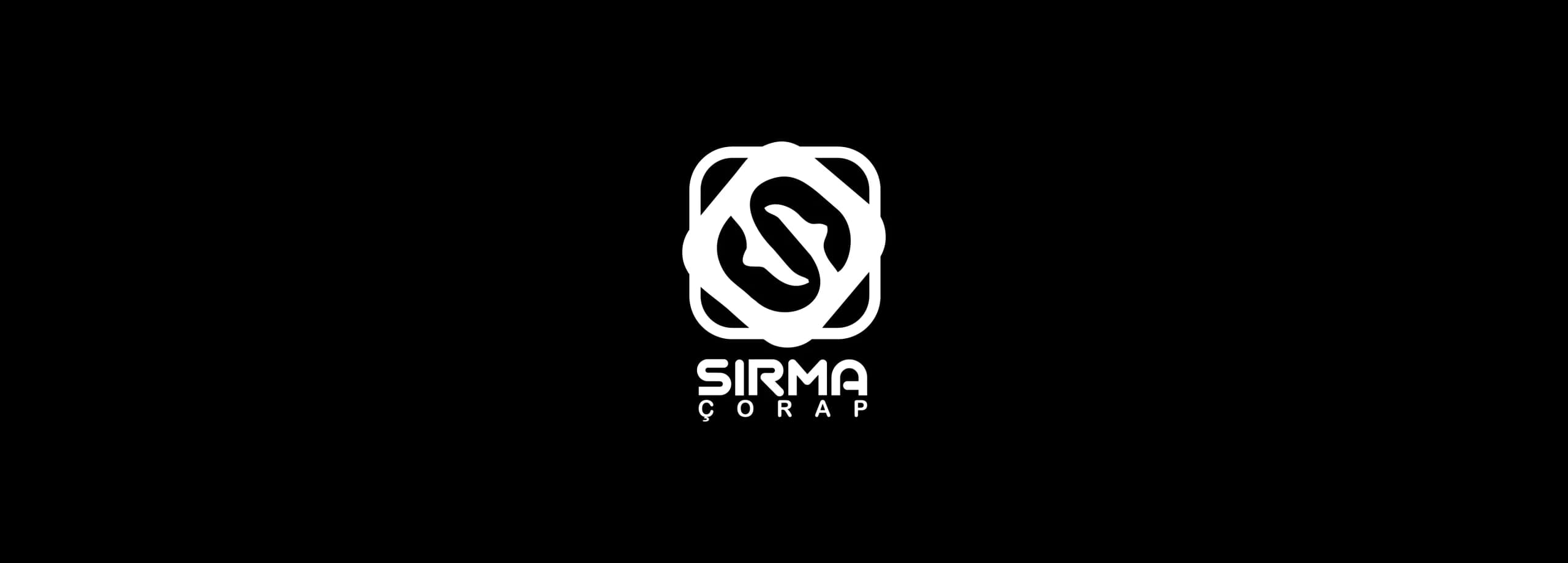 طراحی لوگوی برند سیرما | SIRMA — لوگو روی زمینه تیره