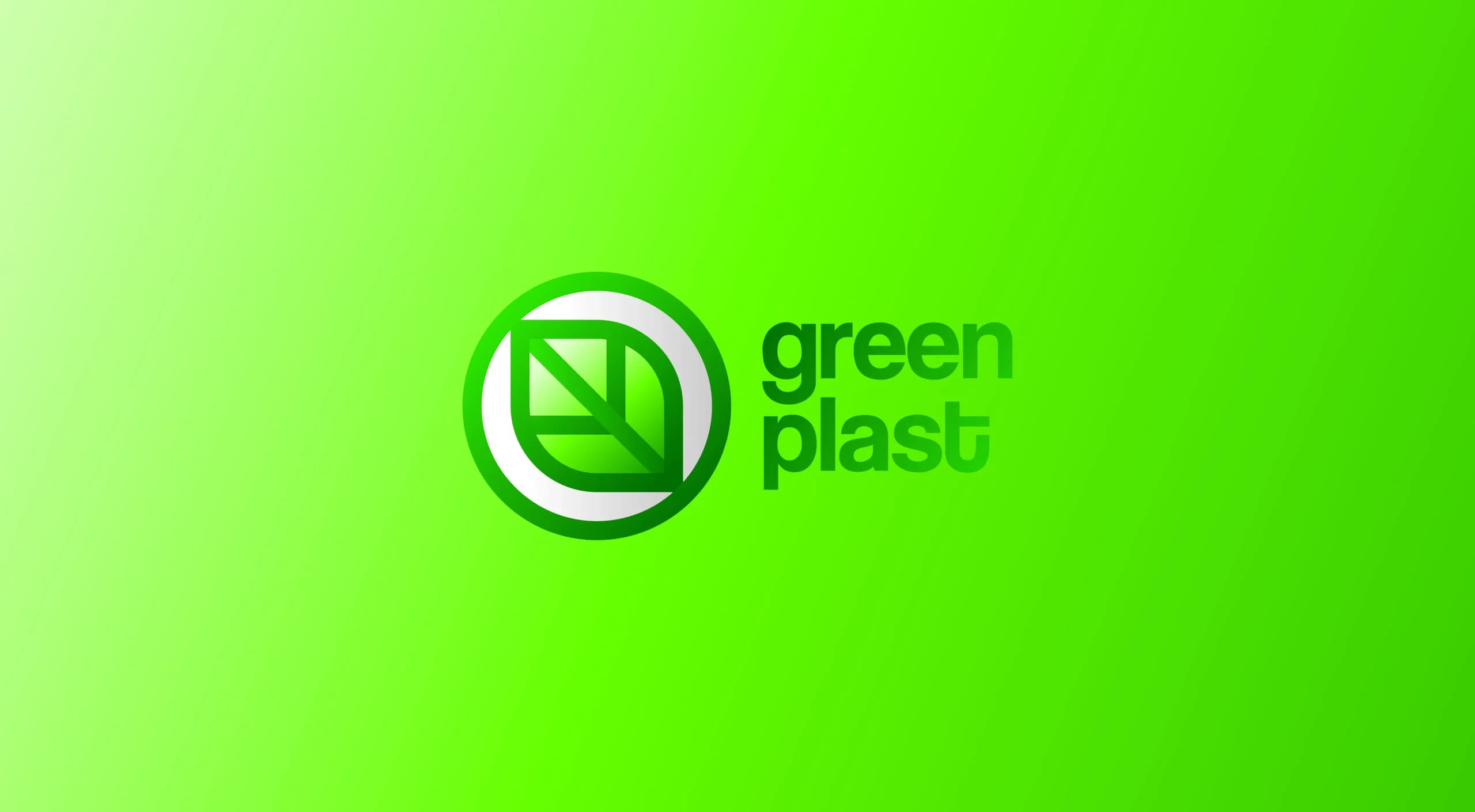 طراحی لوگو برند گرین پلاست | GREEN PLAST — لوگو روی رنگ سازمانی