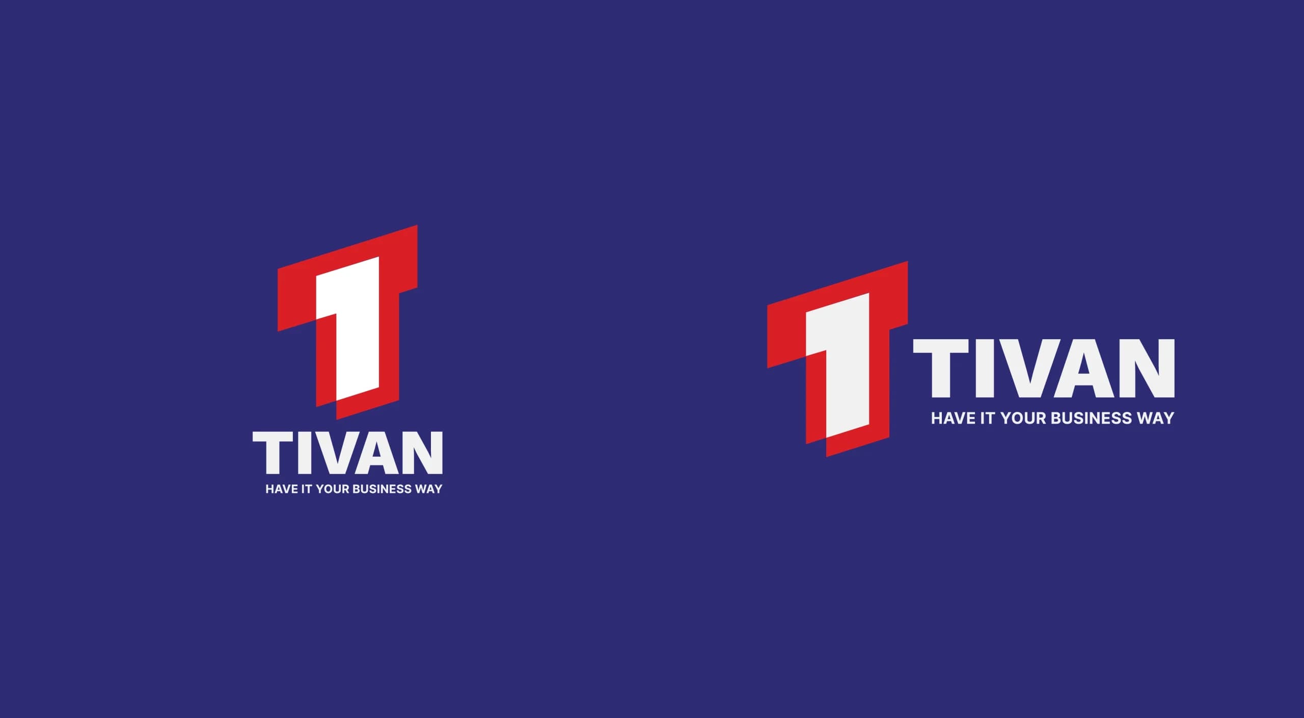 طراحی لوگو برند تیوان | TIVAN — لوگو روی رنگ سازمانی