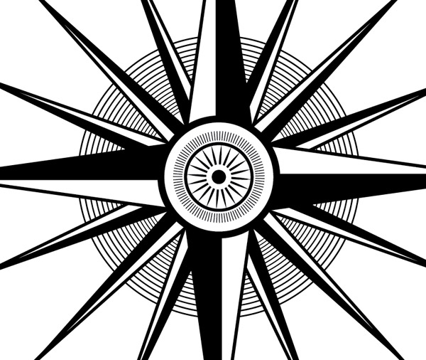 طراحی یک قطب نما با ایلاستریتور