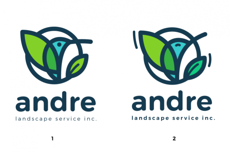 تغییرات کاراکتر برای لوگوی Andre استودیو طراحی و گرافیک مونس خواه