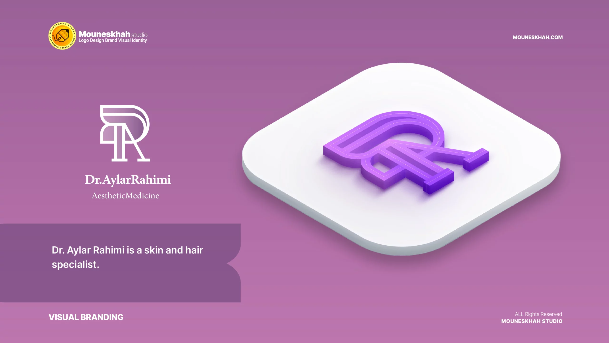 هویت بصری برند دکتر آیلار رحیمی پزشک زیبایی-پرزنت اول, طراحی لوگو آرایشی و بهداشتی